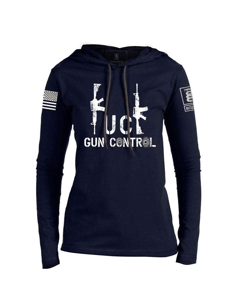Battleraddle Fuck Gun Control Womens Thin Cotton Lightweight Hoodie