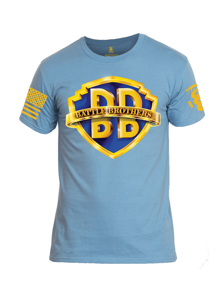 Battleraddle Battle Brothers Yellow Sleeve Print Mens Cotton Crew Neck T Shirt - Battleraddle® LLC