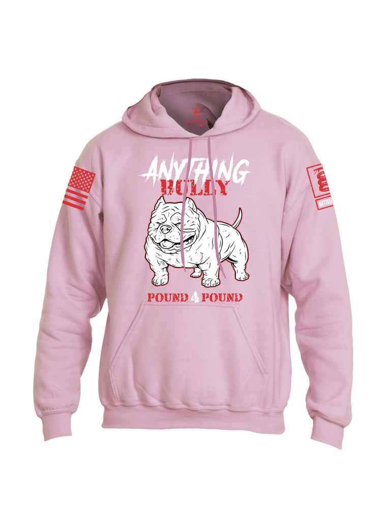 Battleraddle Anything Bully Pound 4 Pound Red Sleeve Print Mens Blended Hoodie With Pockets