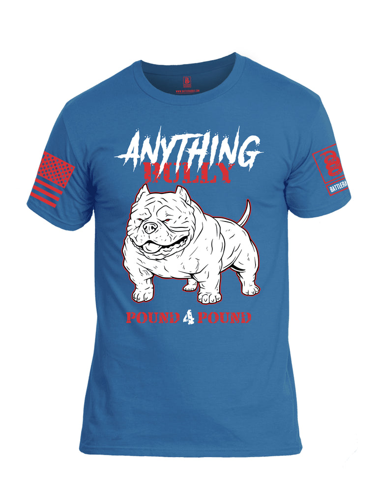 Battleraddle Anything Bully Pound 4 Pound Red Sleeve Print Mens Cotton Crew Neck T Shirt