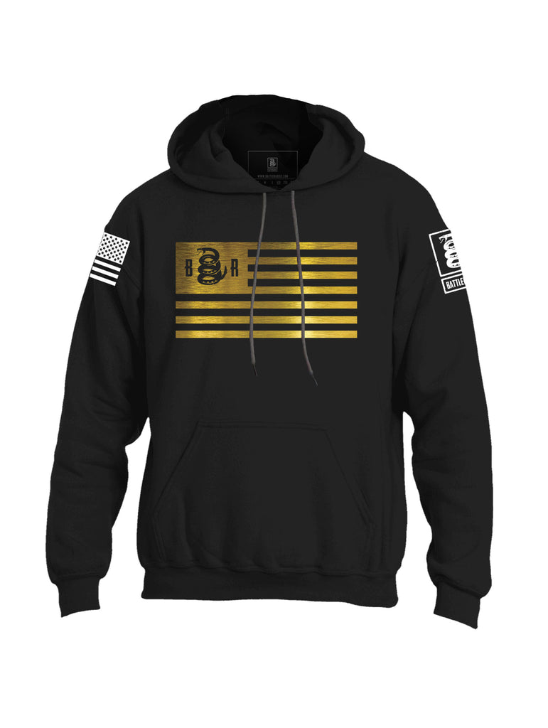 Battleraddle Snake Golden Flag Mens Blended Hoodie With Pockets