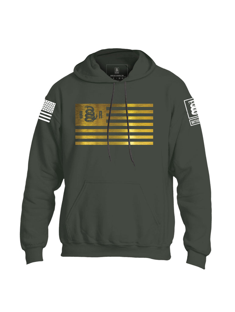 Battleraddle Snake Golden Flag Mens Blended Hoodie With Pockets