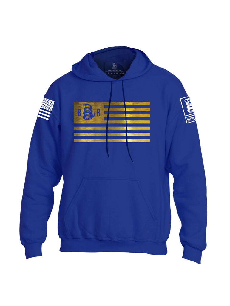 Battleraddle Snake Golden Flag Mens Blended Hoodie With Pockets