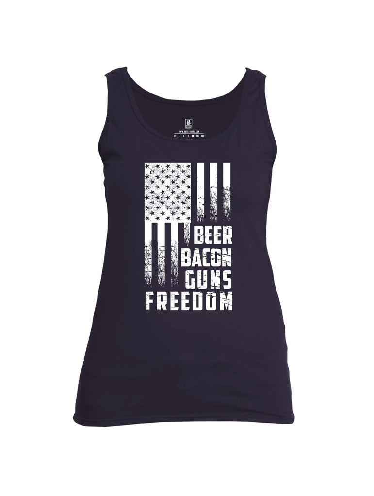 Battleraddle Beer Bacon Guns Freedom Womens Cotton Tank Top