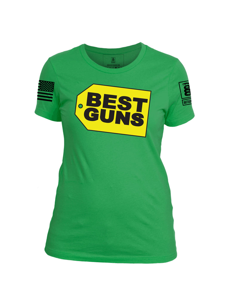 Battleraddle Best Guns Womens Cotton Crew Neck T Shirt - Battleraddle® LLC