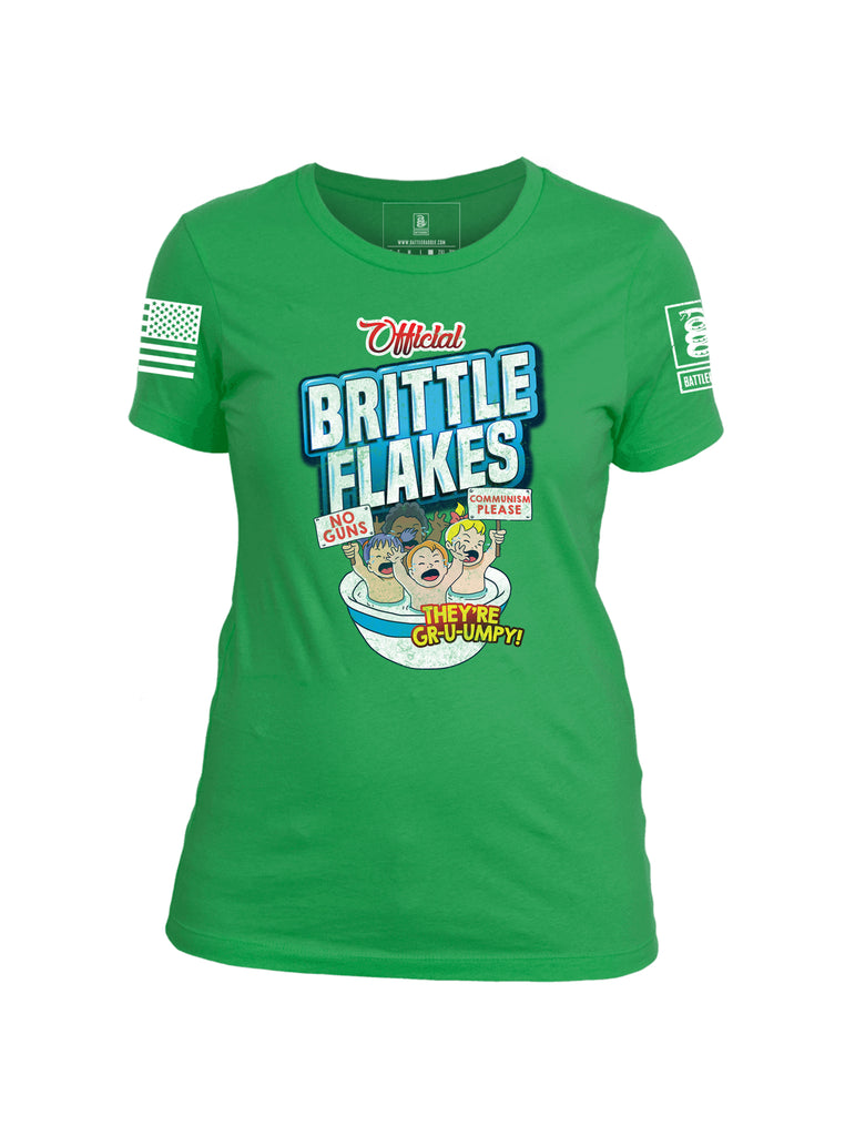 Battleraddle Official Brittle Flakes No Guns Communism Please They're Grumpy Womens Cotton Crew Neck T Shirt