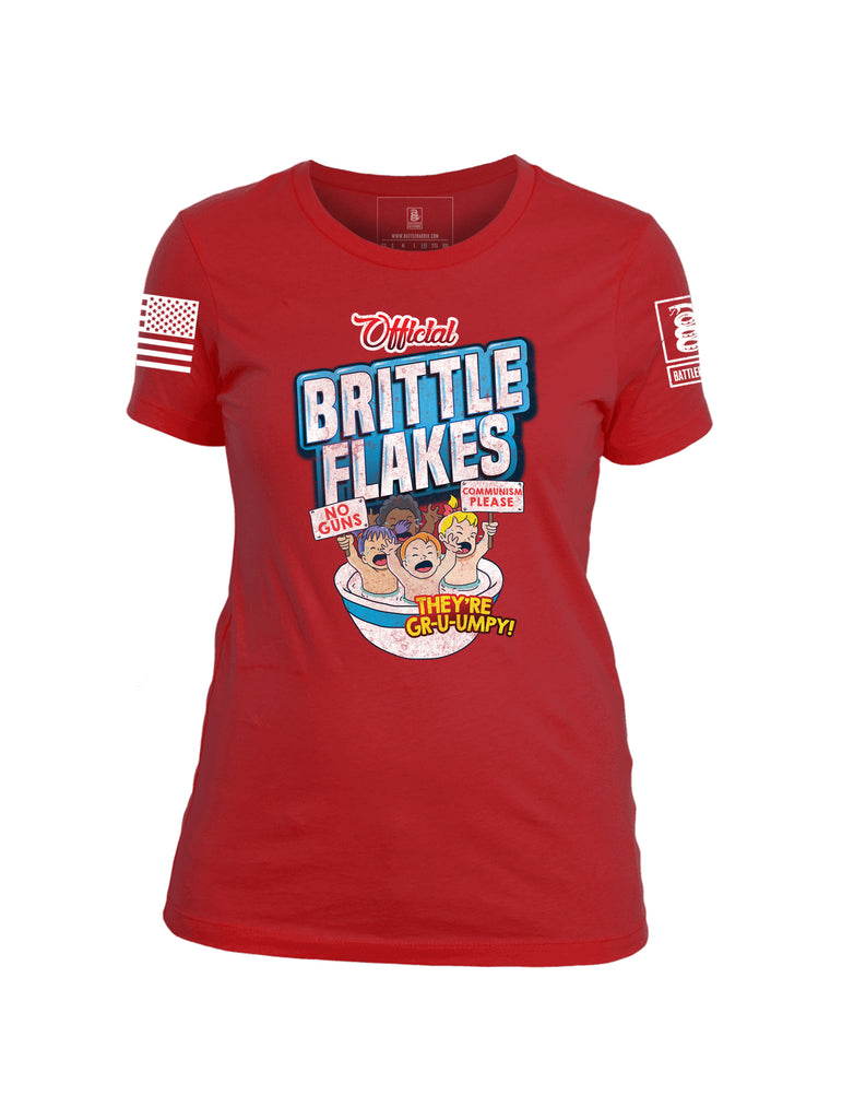 Battleraddle Official Brittle Flakes No Guns Communism Please They're Grumpy Womens Cotton Crew Neck T Shirt