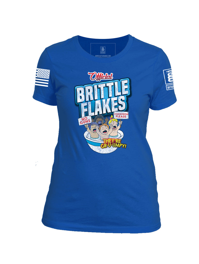 Battleraddle Official Brittle Flakes No Guns Communism Please They're Grumpy Womens Cotton Crew Neck T Shirt