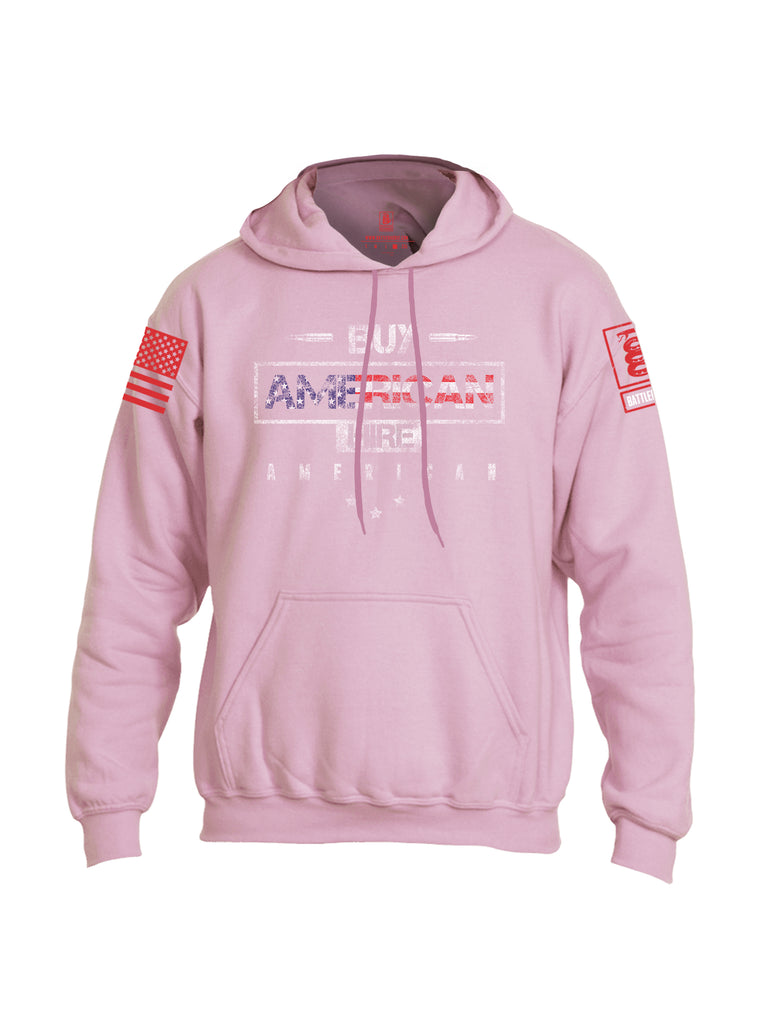Battleraddle Buy American Hire American Red Sleeve Print Mens Blended Hoodie With Pockets