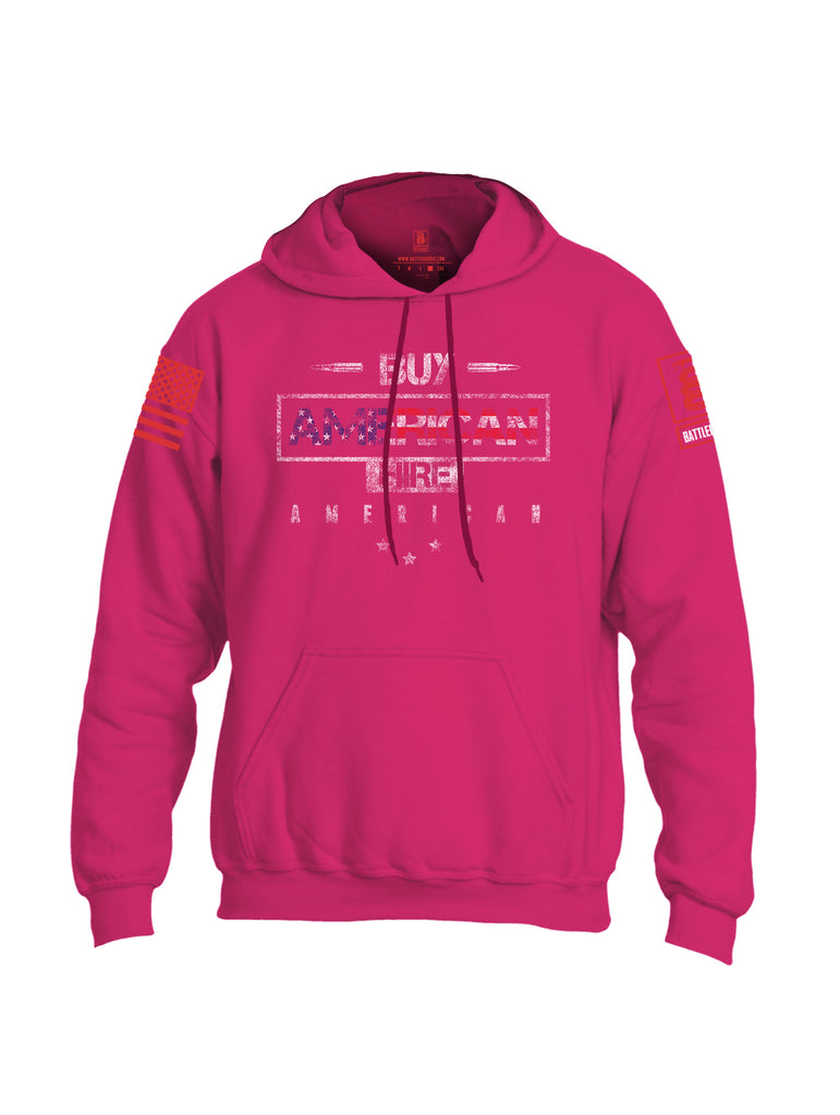 Battleraddle Buy American Hire American Red Sleeve Print Mens Blended Hoodie With Pockets