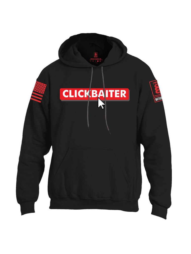 Battleraddle Clickbaiter Red Sleeve Print Mens Blended Hoodie With Pockets