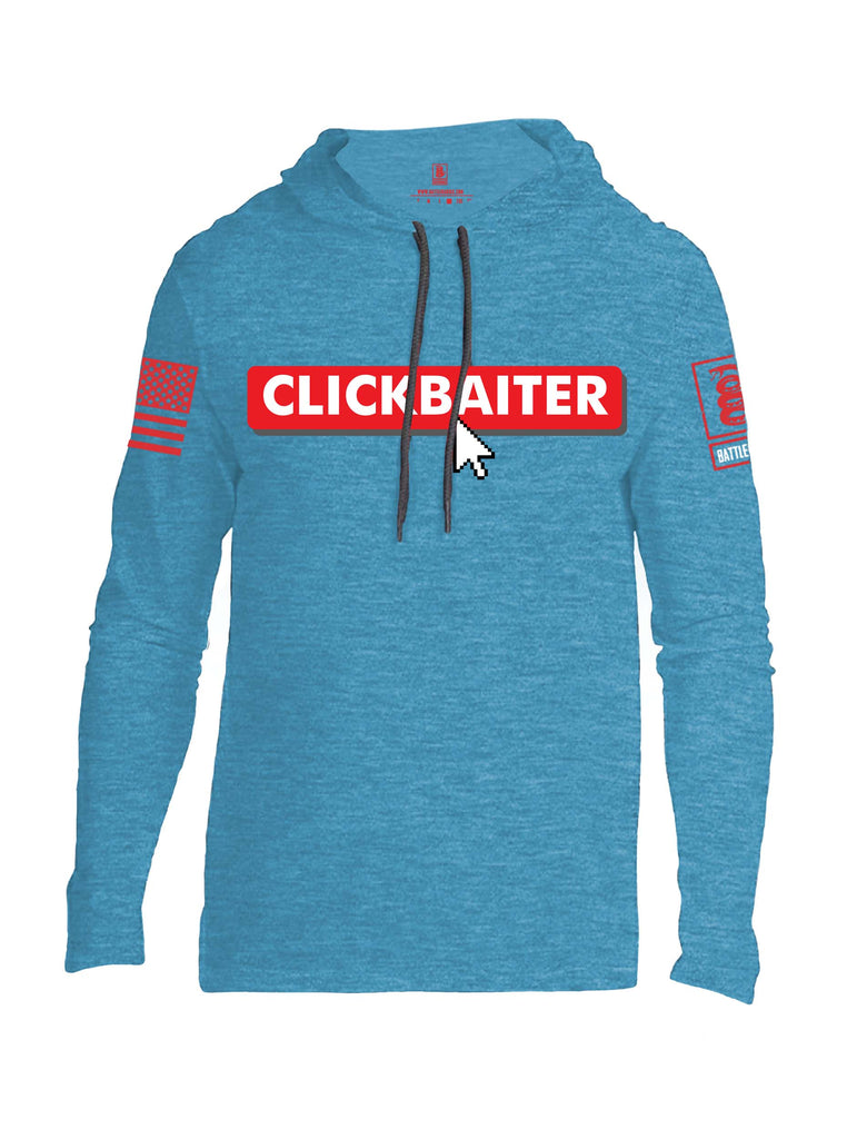 Battleraddle Clickbaiter Red Sleeve Print Mens Thin Cotton Lightweight Hoodie