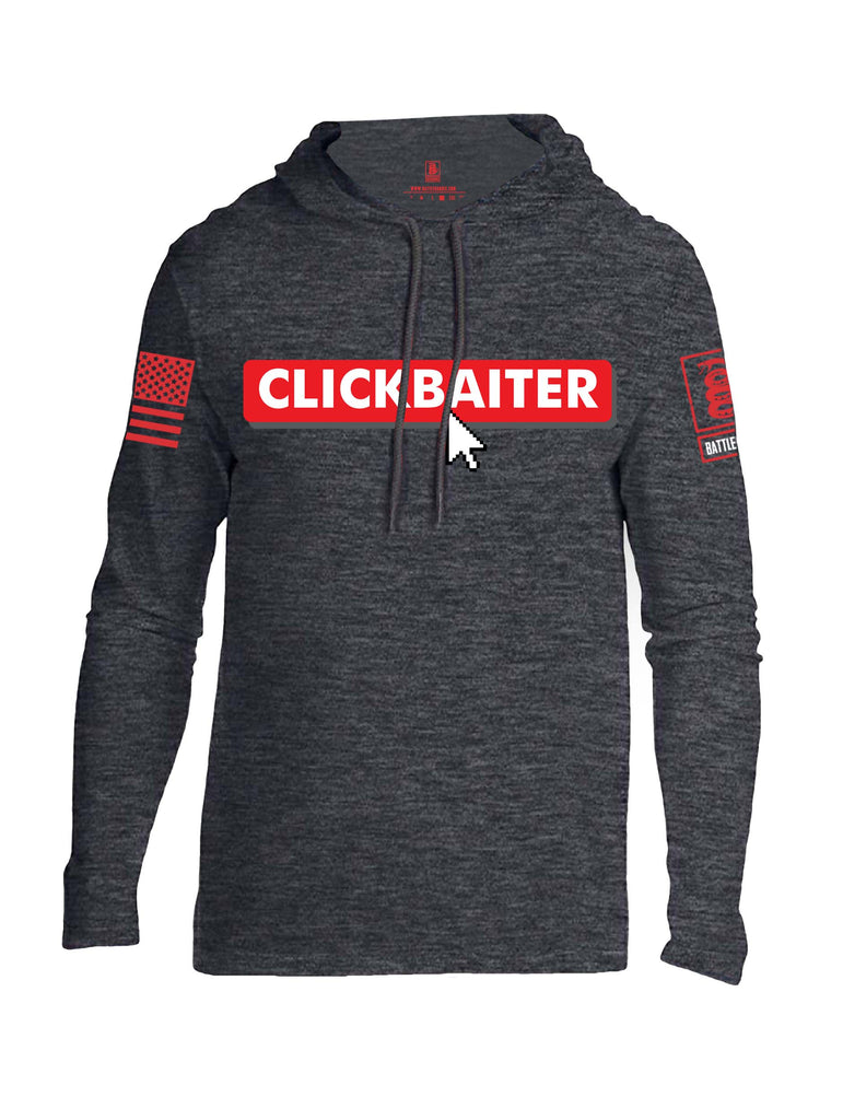 Battleraddle Clickbaiter Red Sleeve Print Mens Thin Cotton Lightweight Hoodie