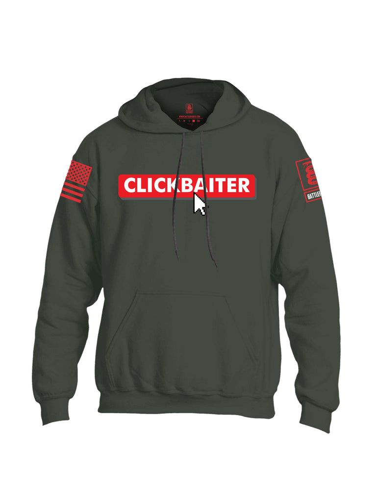 Battleraddle Clickbaiter Red Sleeve Print Mens Blended Hoodie With Pockets