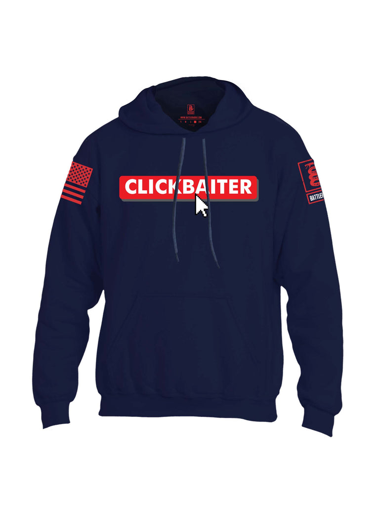 Battleraddle Clickbaiter Red Sleeve Print Mens Blended Hoodie With Pockets