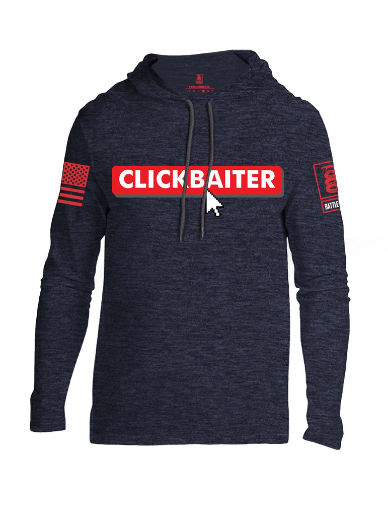 Battleraddle Clickbaiter Red Sleeve Print Mens Thin Cotton Lightweight Hoodie