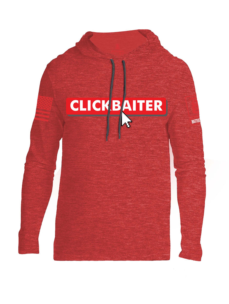 Battleraddle Clickbaiter Red Sleeve Print Mens Thin Cotton Lightweight Hoodie