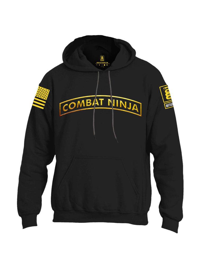 Battleraddle Combat Ninja Yellow Sleeve Print Mens Blended Hoodie With Pockets