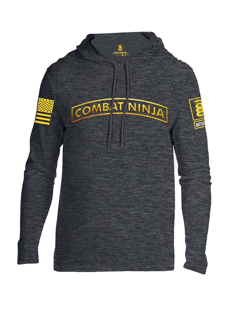 Battleraddle Combat Ninja Yellow Sleeve Print Mens Thin Cotton Lightweight Hoodie