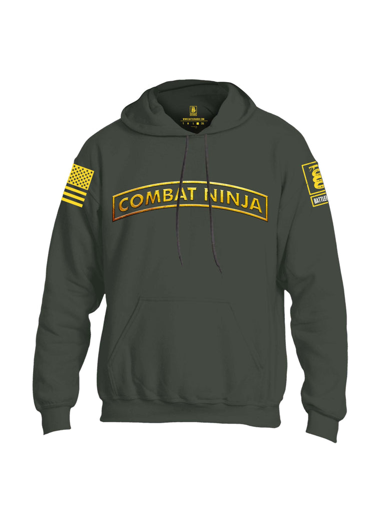 Battleraddle Combat Ninja Yellow Sleeve Print Mens Blended Hoodie With Pockets