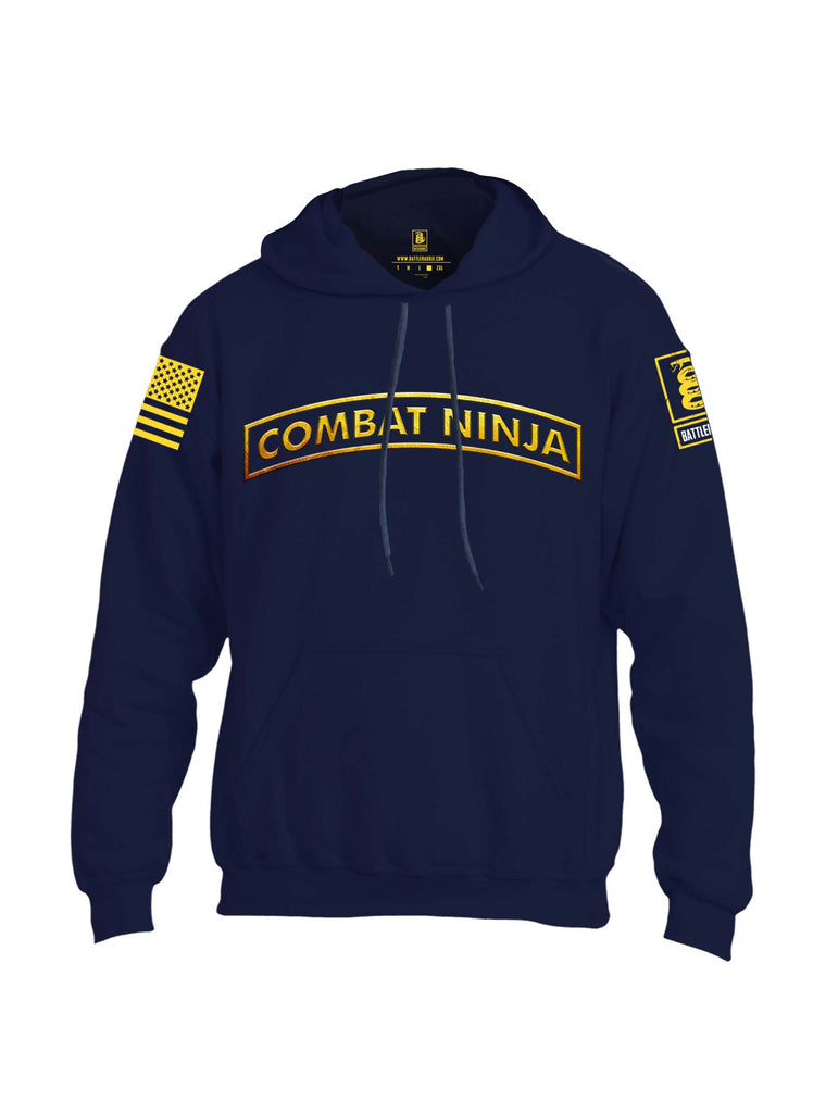 Battleraddle Combat Ninja Yellow Sleeve Print Mens Blended Hoodie With Pockets