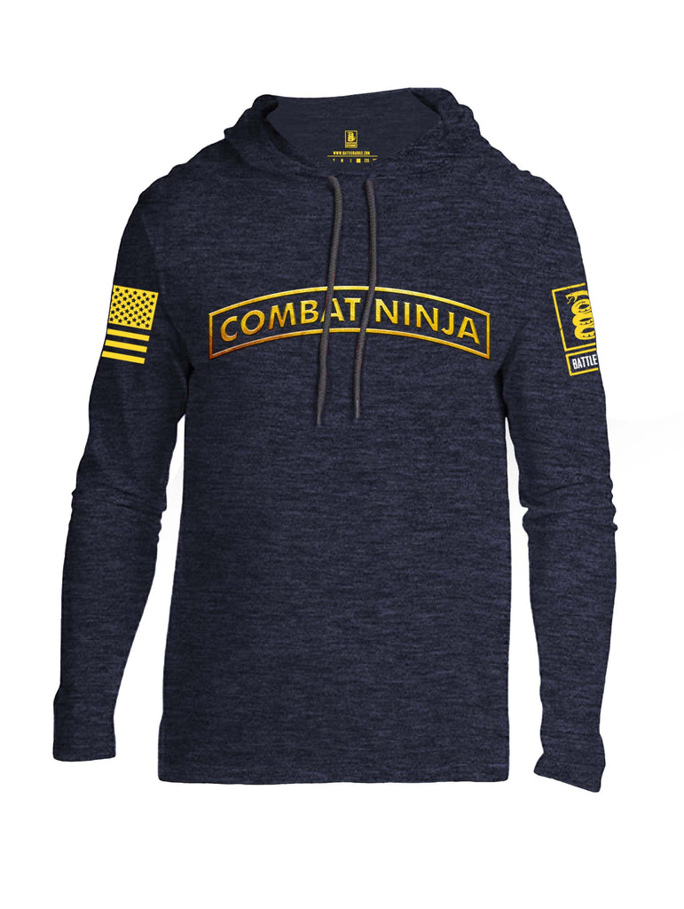 Battleraddle Combat Ninja Yellow Sleeve Print Mens Thin Cotton Lightweight Hoodie