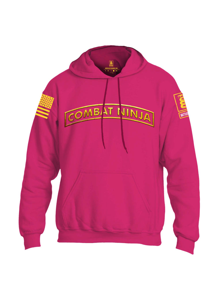 Battleraddle Combat Ninja Yellow Sleeve Print Mens Blended Hoodie With Pockets