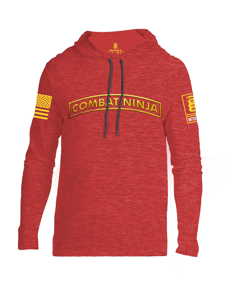 Battleraddle Combat Ninja Yellow Sleeve Print Mens Thin Cotton Lightweight Hoodie