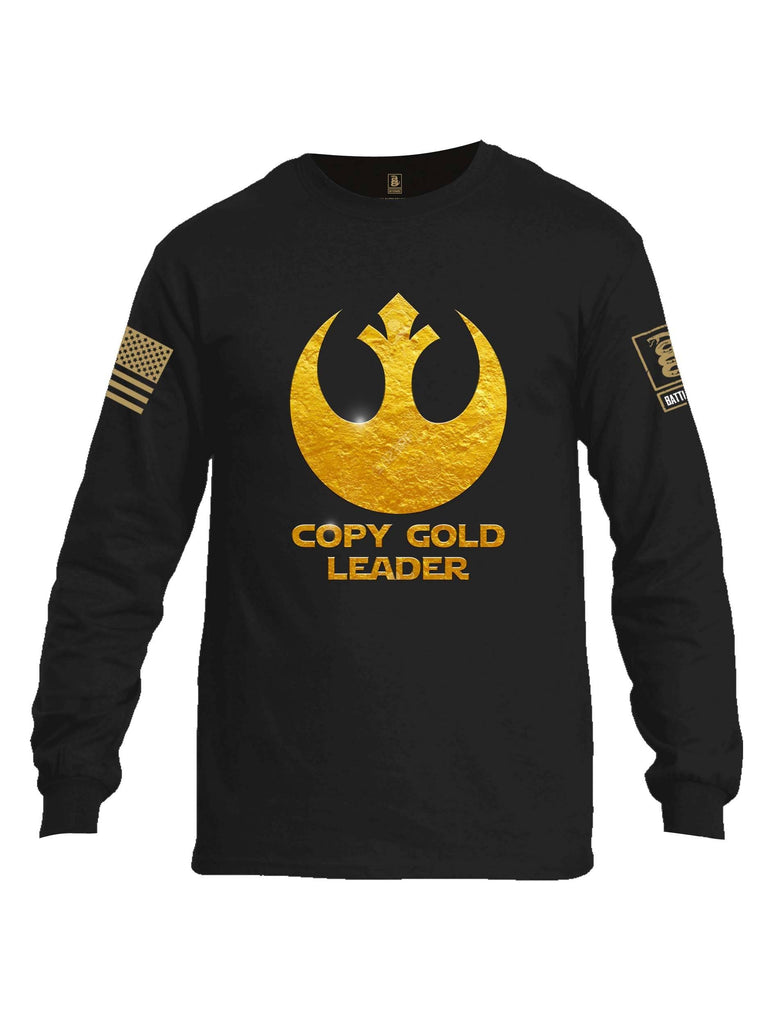 Battleraddle Copy Gold Leader Brass Sleeve Print Mens Cotton Long Sleeve Crew Neck T Shirt shirt|custom|veterans|Men-Long Sleeves Crewneck Shirt