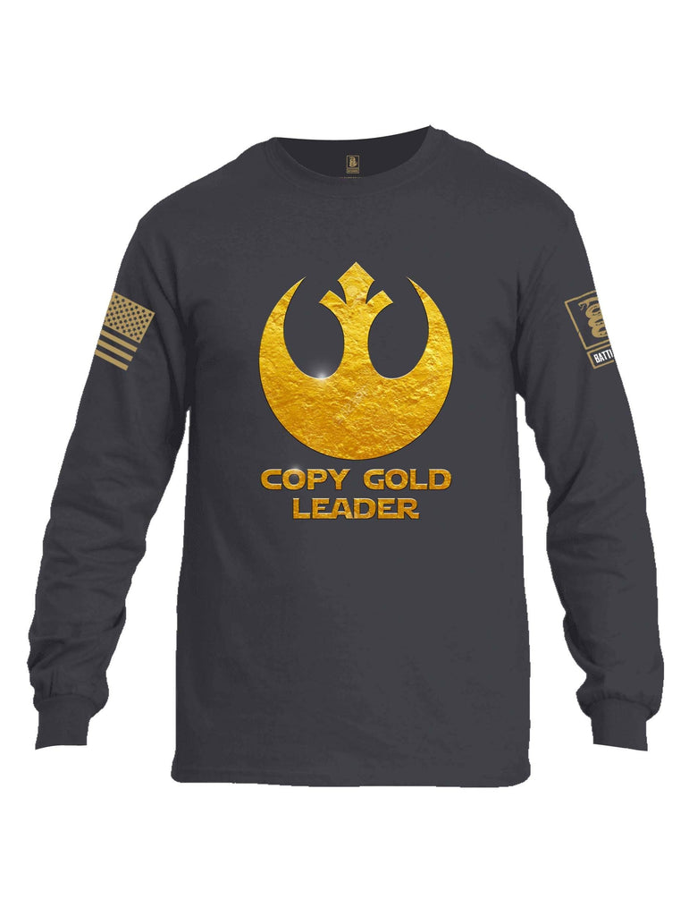 Battleraddle Copy Gold Leader Brass Sleeve Print Mens Cotton Long Sleeve Crew Neck T Shirt shirt|custom|veterans|Men-Long Sleeves Crewneck Shirt