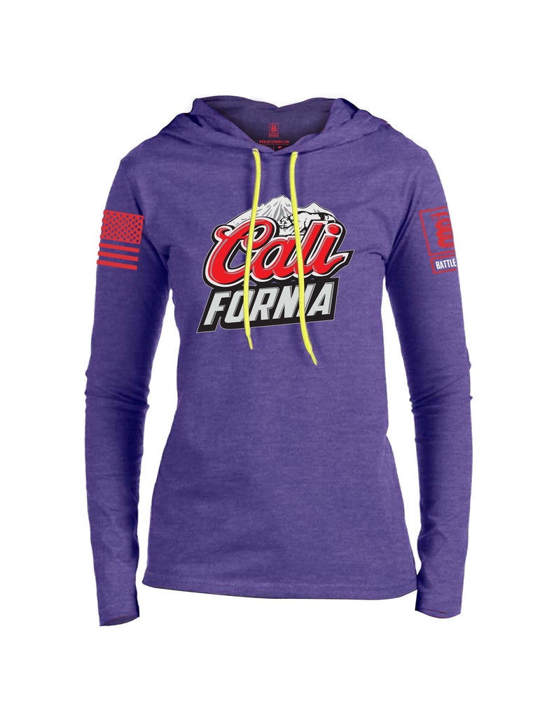 Battleraddle Classic Coors Rockies California Beer Red Sleeve Print Womens Thin Cotton Lightweight Hoodie