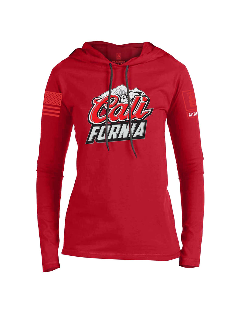Battleraddle Classic Coors Rockies California Beer Red Sleeve Print Womens Thin Cotton Lightweight Hoodie