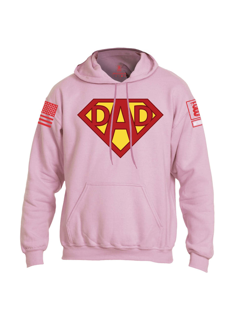 Battleraddle Dad Red Sleeve Print Mens Blended Hoodie With Pockets