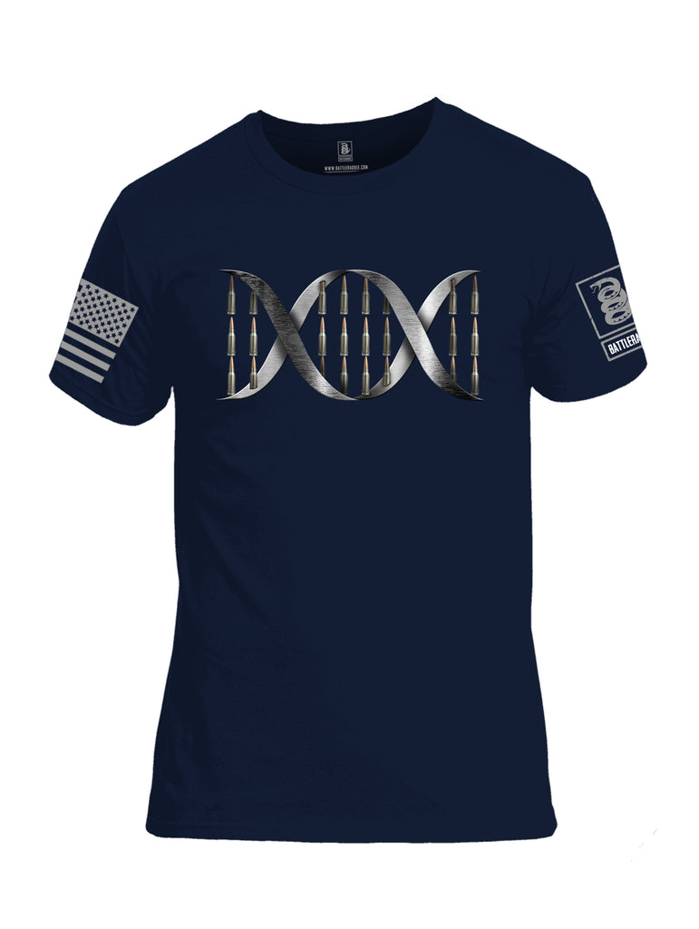 Battleraddle Bullet DNA V1 Grey Sleeve Print Mens Cotton Crew Neck T Shirt