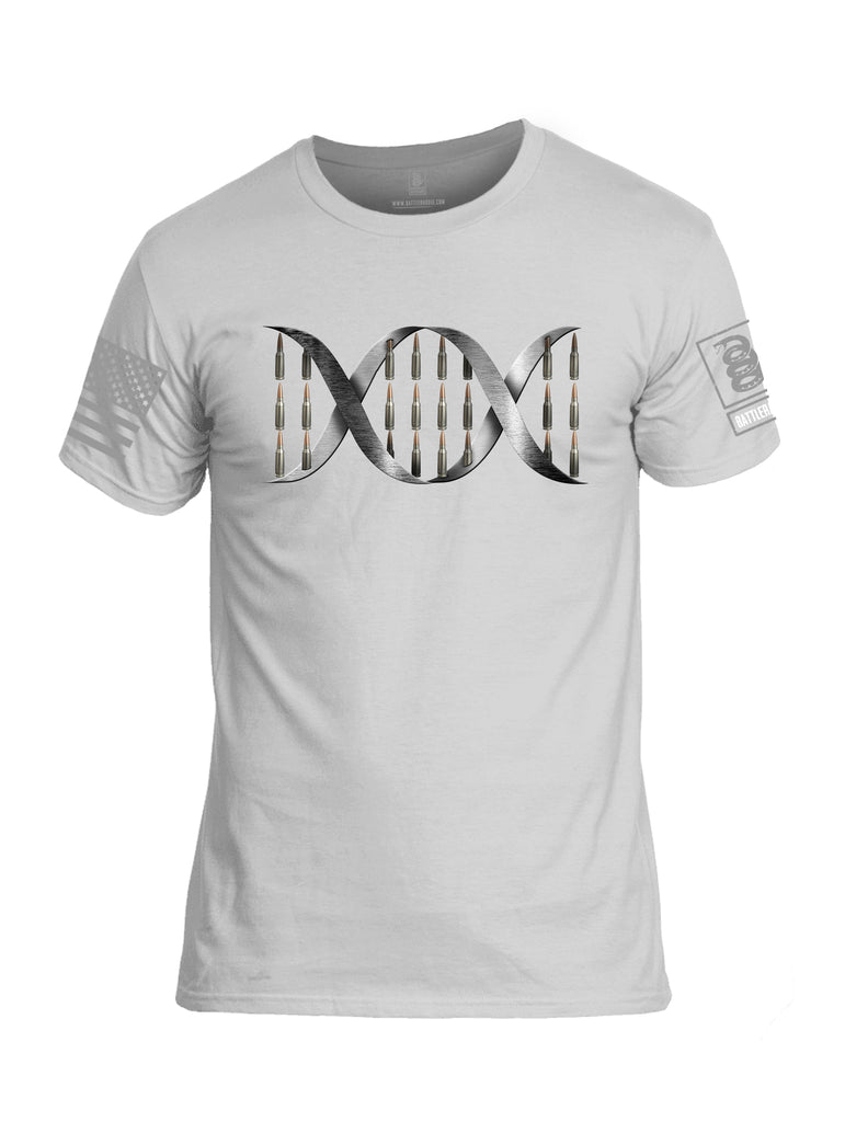 Battleraddle Bullet DNA V1 Grey Sleeve Print Mens Cotton Crew Neck T Shirt