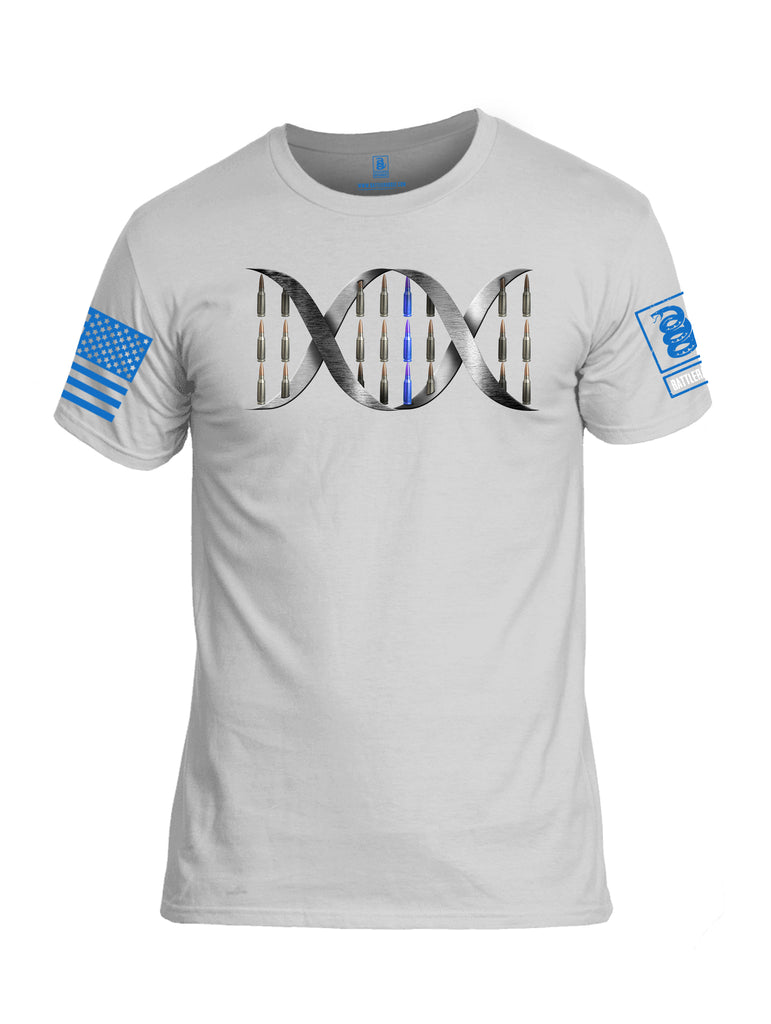 Battleraddle Bullet DNA Blue Line V2 Blue Sleeve Print Mens Cotton Crew Neck T Shirt