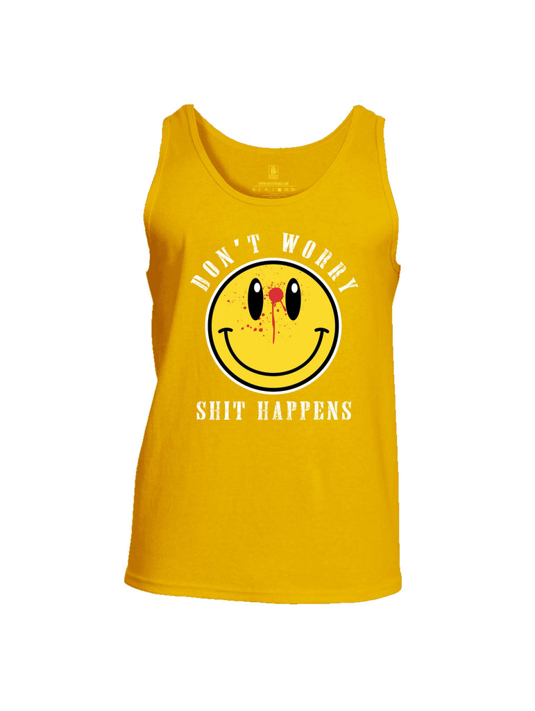 Battleraddle Dont Worry Shit Happens Mens Cotton Tank Top