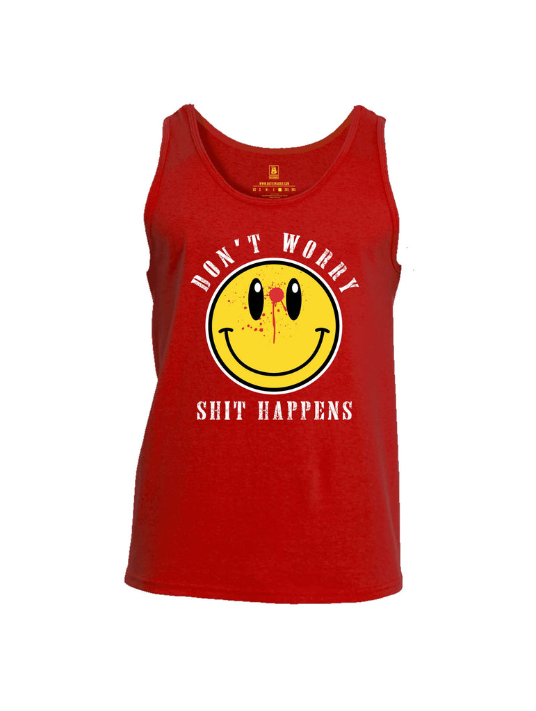 Battleraddle Dont Worry Shit Happens Mens Cotton Tank Top