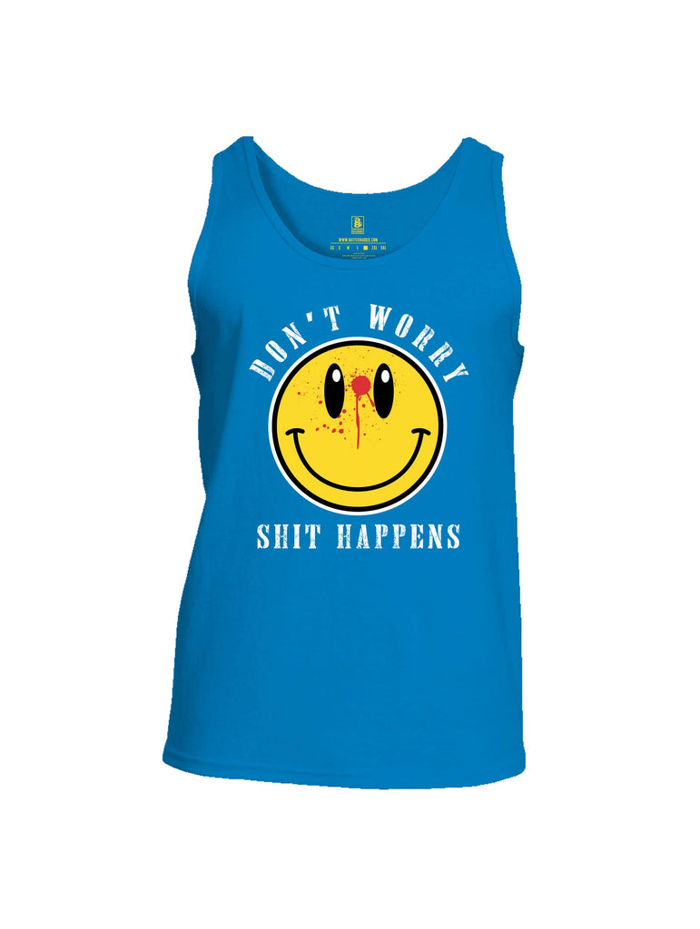 Battleraddle Dont Worry Shit Happens Mens Cotton Tank Top