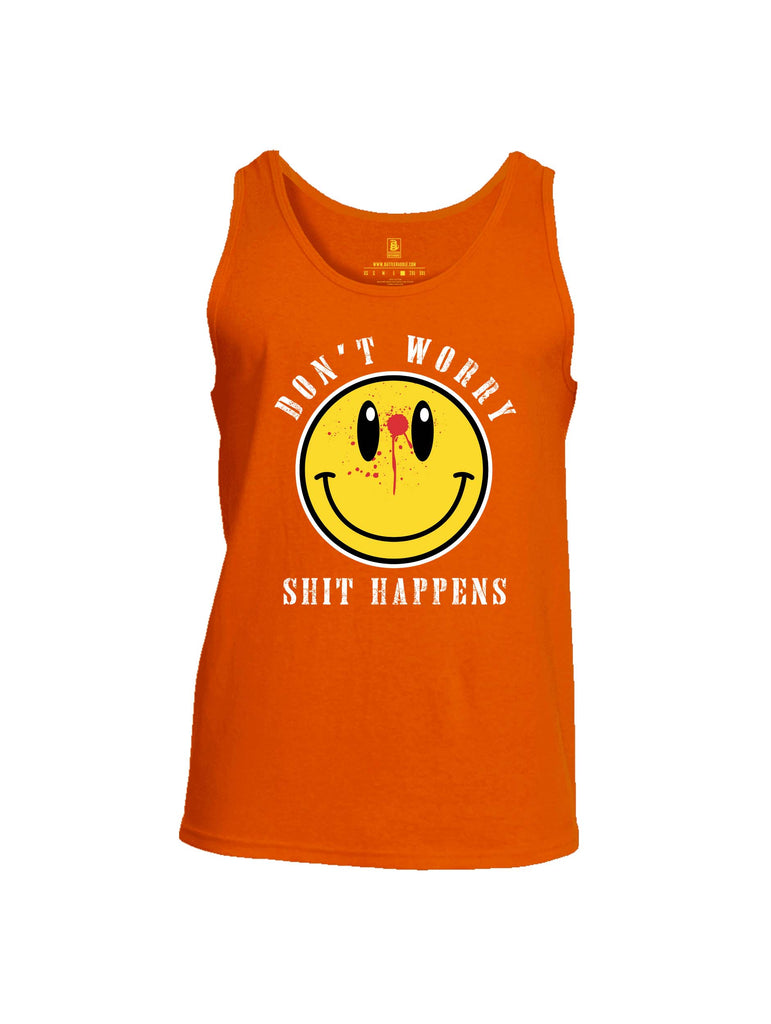 Battleraddle Dont Worry Shit Happens Mens Cotton Tank Top