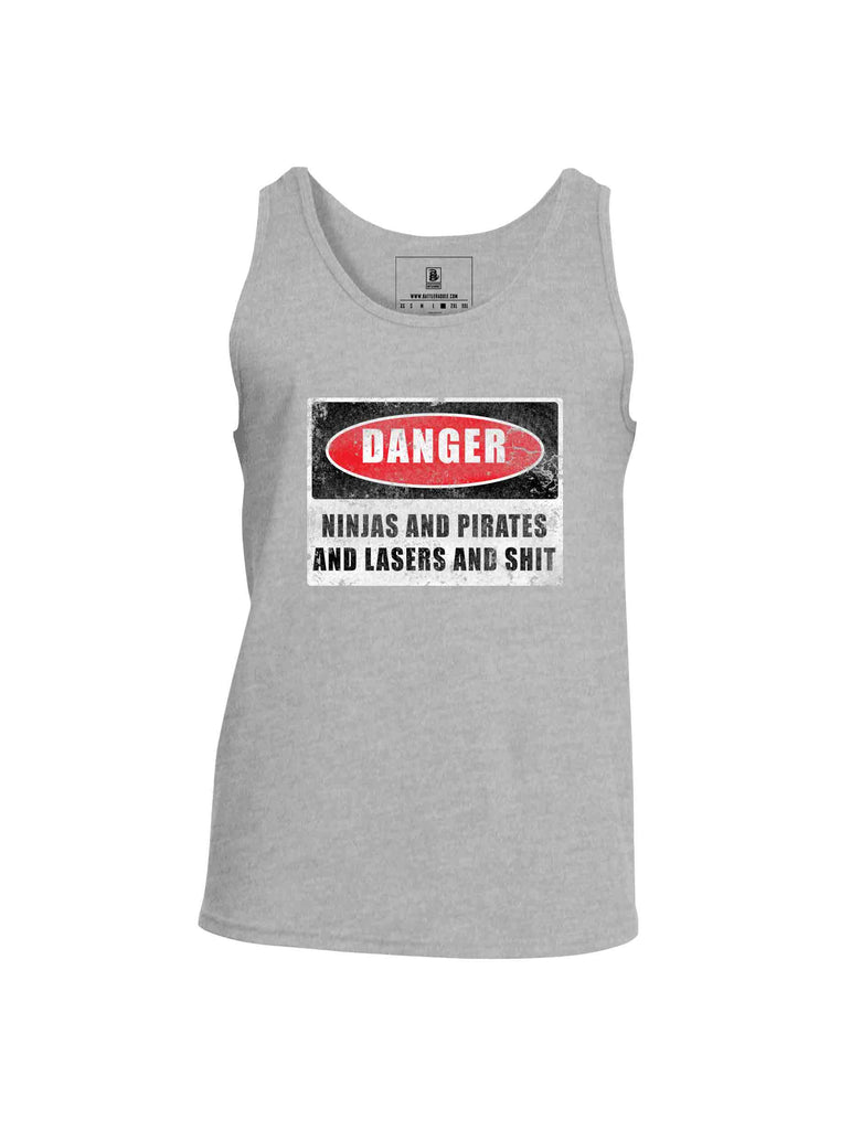 Battleraddle Danger Ninjas And Pirates And Lasers And Shit Mens Cotton Tank Top