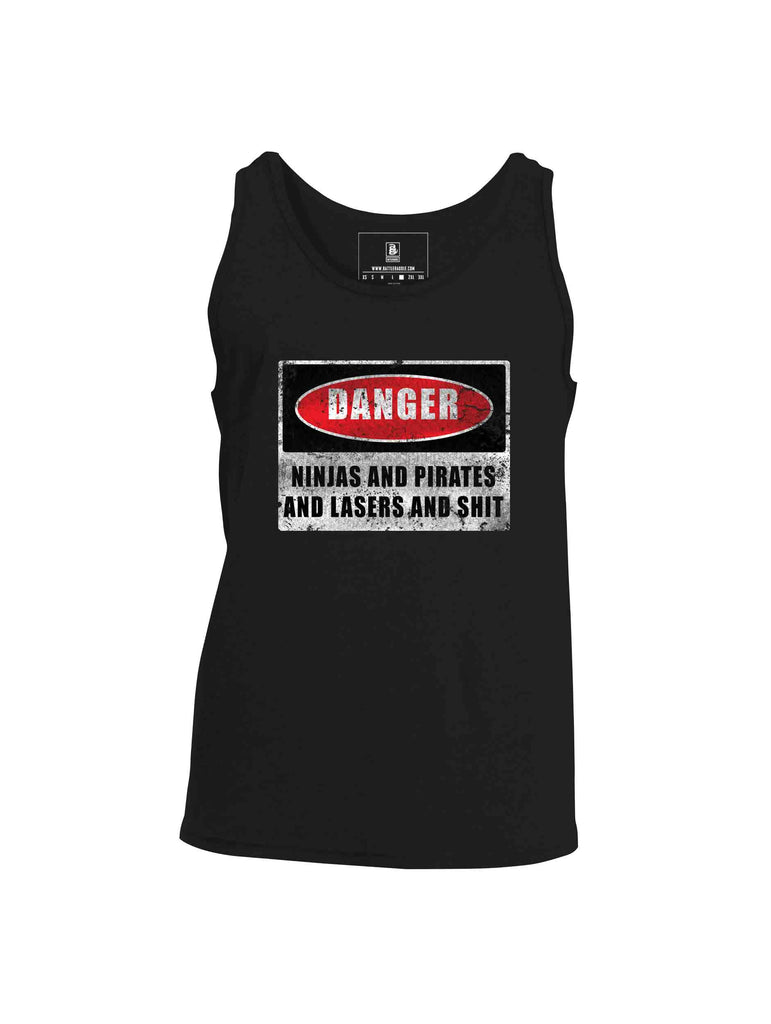 Battleraddle Danger Ninjas And Pirates And Lasers And Shit Mens Cotton Tank Top