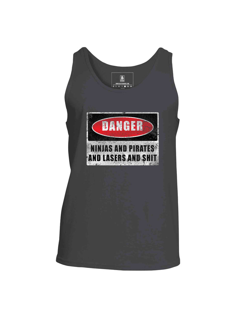 Battleraddle Danger Ninjas And Pirates And Lasers And Shit Mens Cotton Tank Top