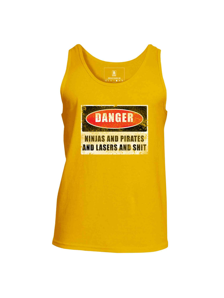 Battleraddle Danger Ninjas And Pirates And Lasers And Shit Mens Cotton Tank Top
