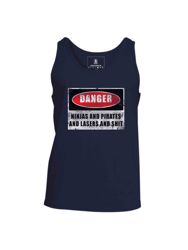 Battleraddle Danger Ninjas And Pirates And Lasers And Shit Mens Cotton Tank Top