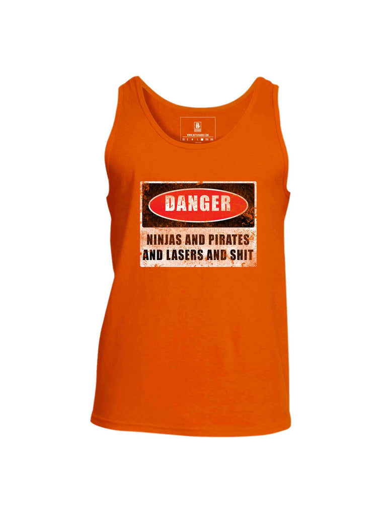 Battleraddle Danger Ninjas And Pirates And Lasers And Shit Mens Cotton Tank Top