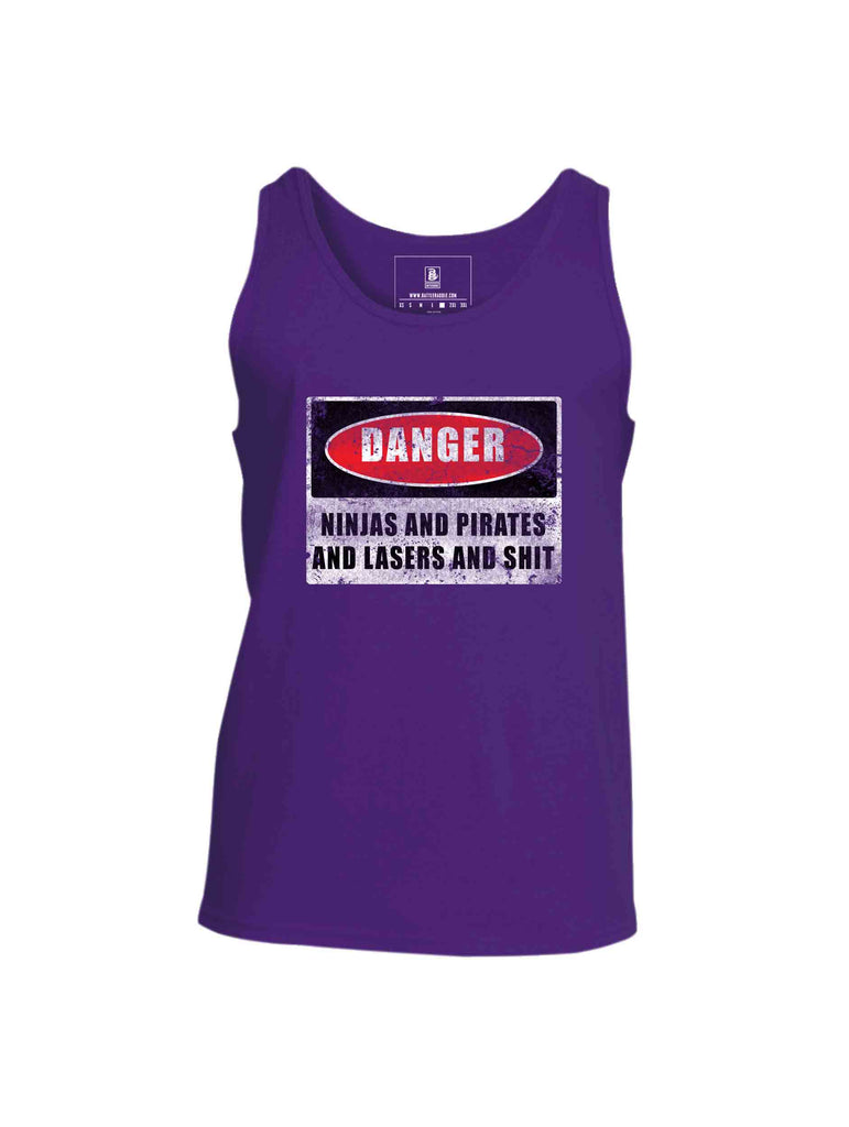 Battleraddle Danger Ninjas And Pirates And Lasers And Shit Mens Cotton Tank Top
