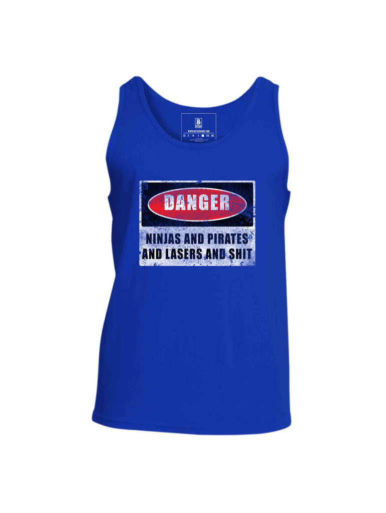Battleraddle Danger Ninjas And Pirates And Lasers And Shit Mens Cotton Tank Top