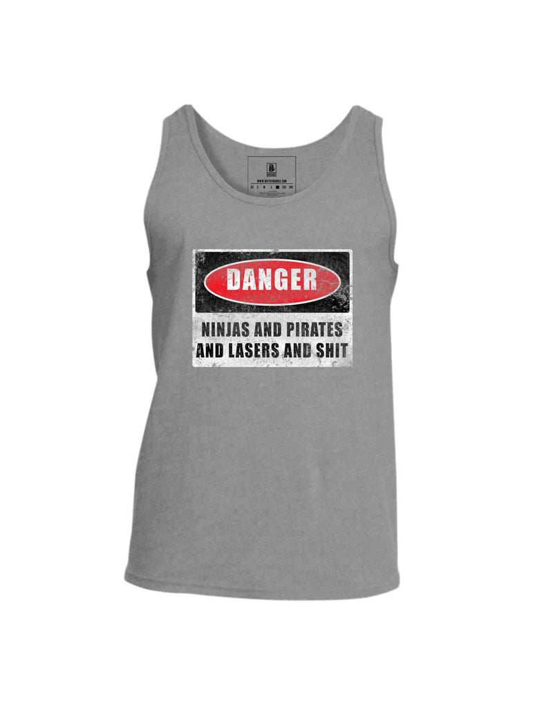 Battleraddle Danger Ninjas And Pirates And Lasers And Shit Mens Cotton Tank Top