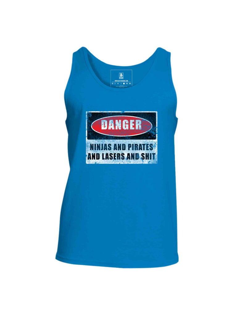 Battleraddle Danger Ninjas And Pirates And Lasers And Shit Mens Cotton Tank Top